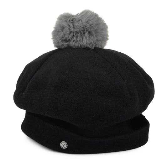 Boina Elsa Pompón de lana merino de Laulhère - Negro