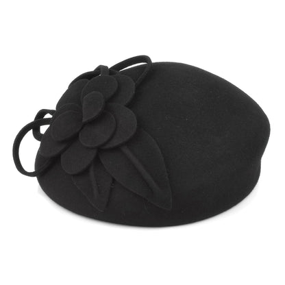 Boina Marina Blocked de fieltro de lana de Failsworth - Negro