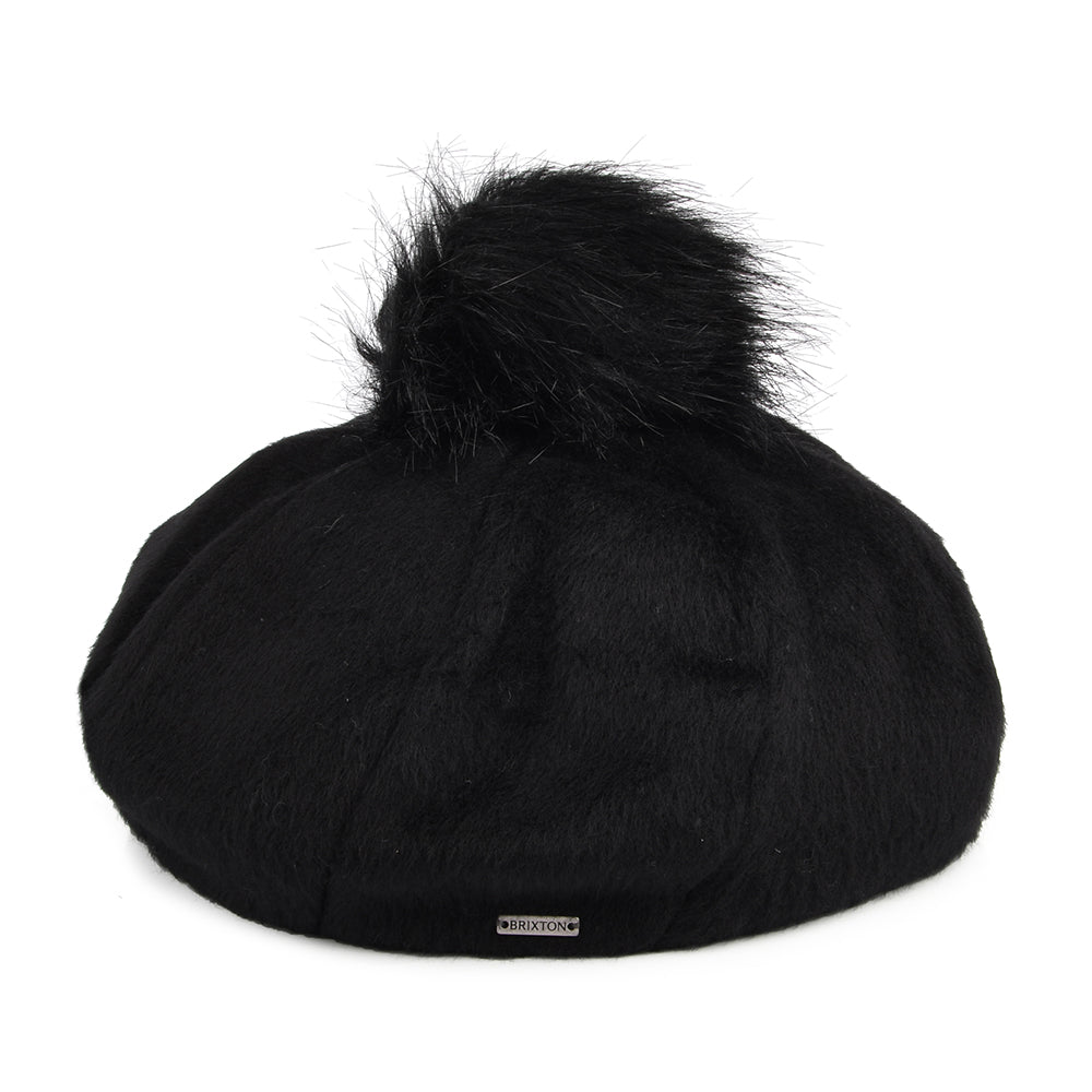 Boina Natalie Oversized Pompón de piel sintética de Brixton - Negro