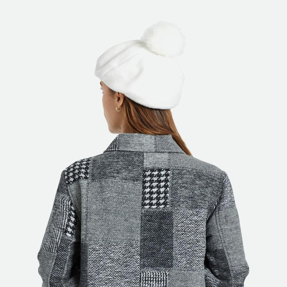 Boina Natalie Oversized Pompón de piel sintética de Brixton - Blanco Roto