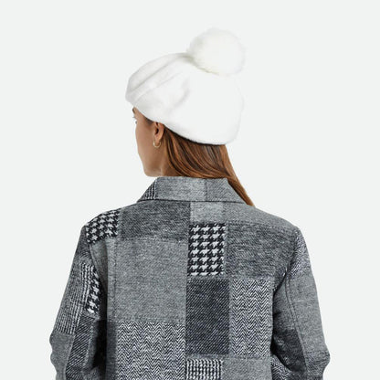 Boina Natalie Oversized Pompón de piel sintética de Brixton - Blanco Roto