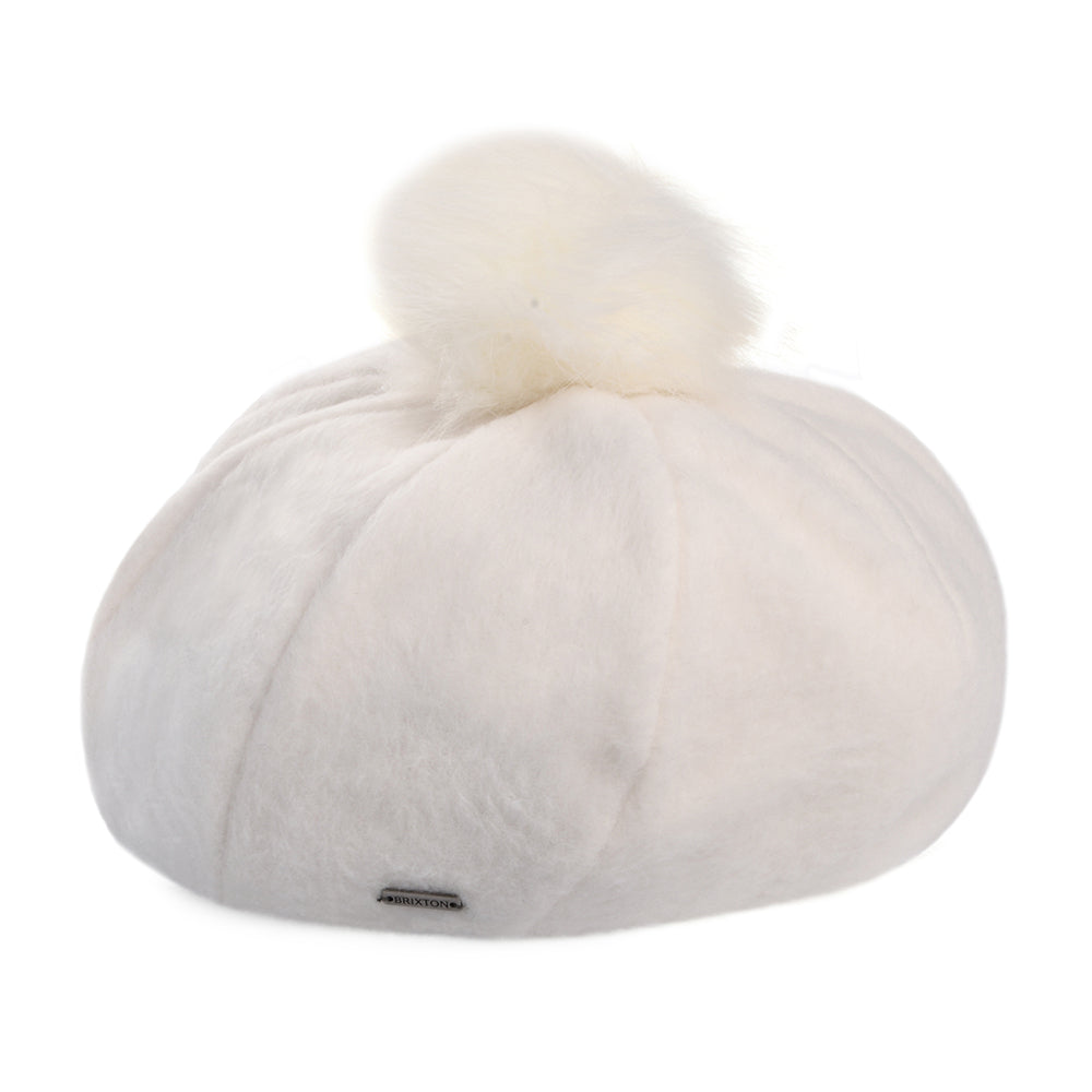 Boina Natalie Oversized Pompón de piel sintética de Brixton - Blanco Roto
