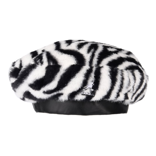 Boina de piel sintética Zebra de Kangol - Negro-Blanco
