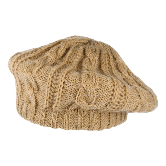 Boina Tejido de cable de Whiteley - Camel
