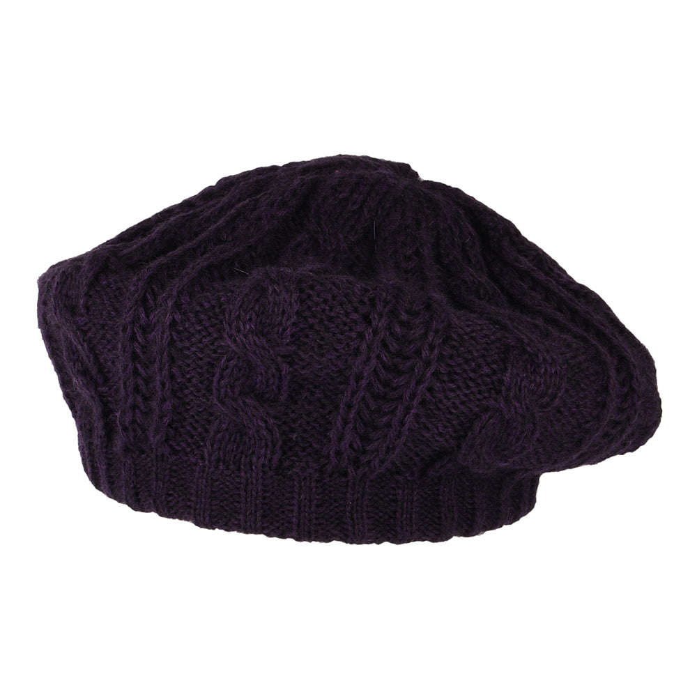Boina Tejido de cable de Whiteley - Morado