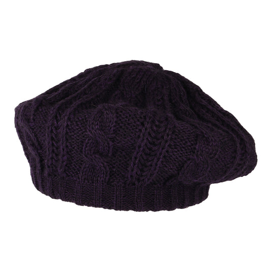 Boina Tejido de cable de Whiteley - Morado