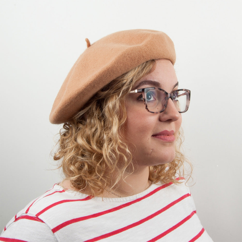Boina Fashion de lana de Village Hats - Camel