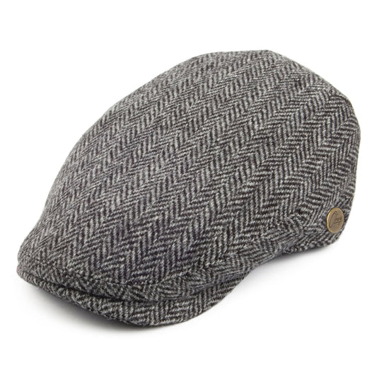 Gorra plana HARRIS TWEED de diseño de espiga de Olney - Gris