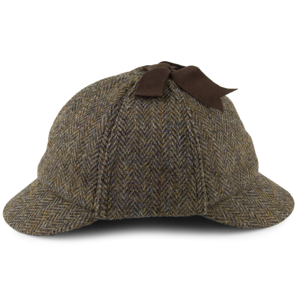 Gorro de cazador Sherlock Holmes de HARRIS TWEED de Failsworth - Oliva-Azul