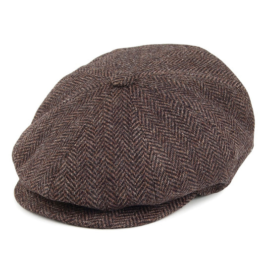 Gorra Newsboy Galvin de lana diseño de espiga de Bailey - Marrón