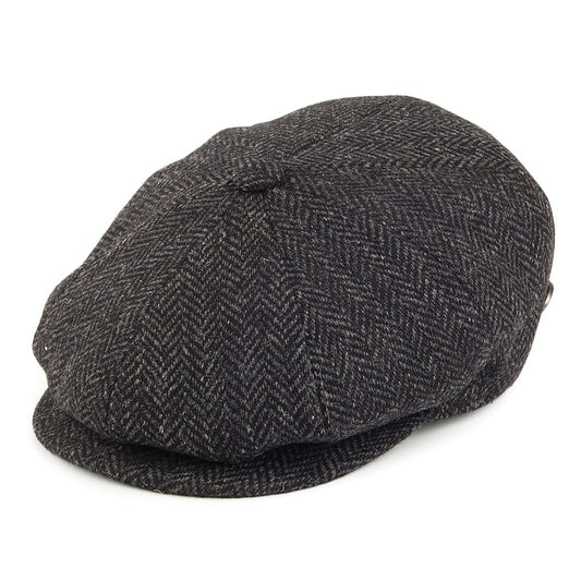 Gorra Newsboy Galvin de lana diseño de espiga de Bailey - Negro