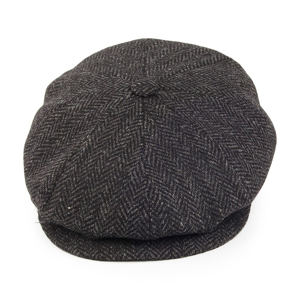 Gorra Newsboy Galvin de lana diseño de espiga de Bailey - Negro