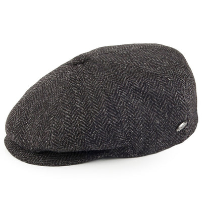 Gorra Newsboy Galvin de lana diseño de espiga de Bailey - Negro