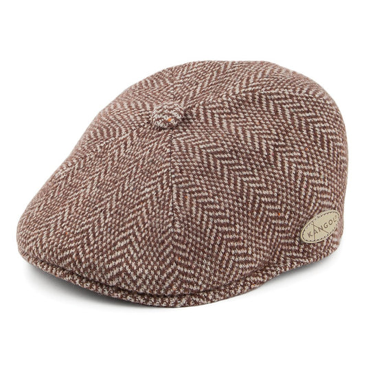 Gorra plana 507 de diseño de Espiga de Kangol - Marrón-Blanco