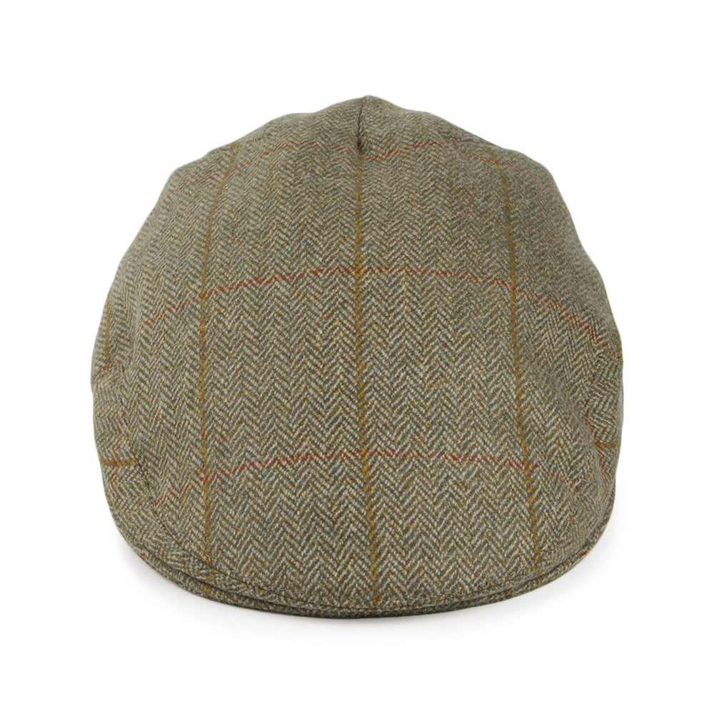Gorra plana Kinloch de espiga en Tweed de Olney - Salvia