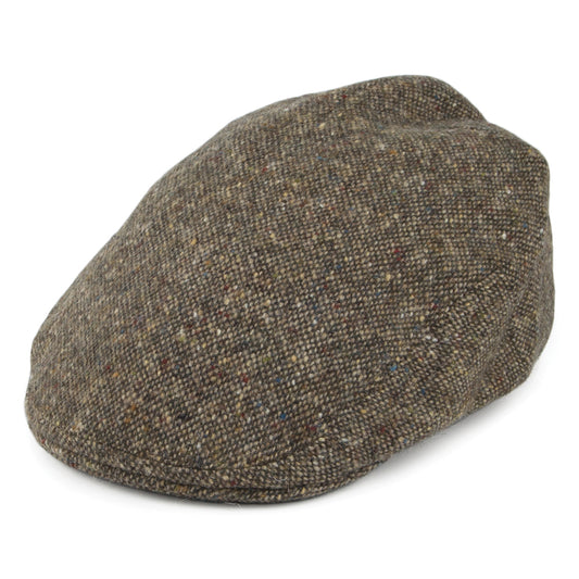 Gorra plana Hereford de Tweed de lana pura de Olney - Marrón