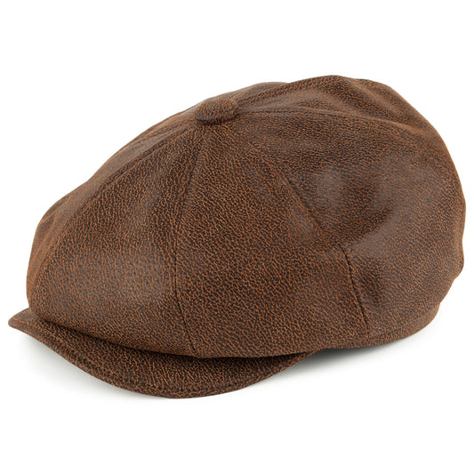 Gorra Newsboy de piel de Jaxon & James - Marrón
