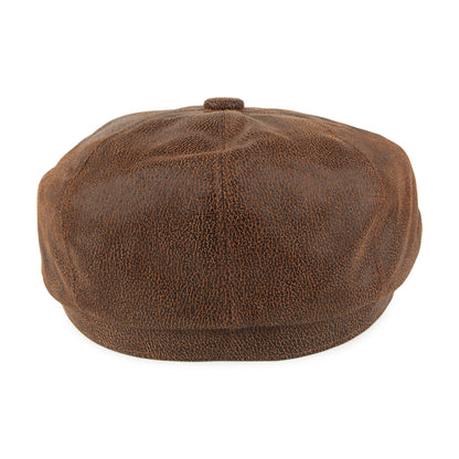 Gorra Newsboy de piel de Jaxon & James - Marrón