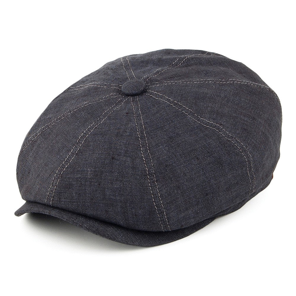 Gorra Newsboy Hatteras de lino de Stetson - Azul Marino
