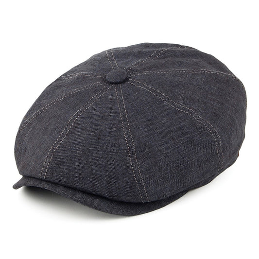 Gorra Newsboy Hatteras de lino de Stetson - Azul Marino