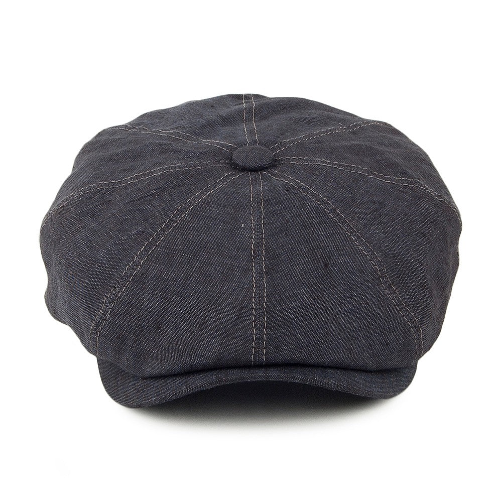 Gorra Newsboy Hatteras de lino de Stetson - Azul Marino