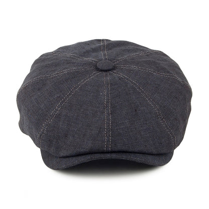 Gorra Newsboy Hatteras de lino de Stetson - Azul Marino