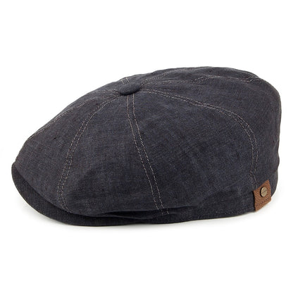 Gorra Newsboy Hatteras de lino de Stetson - Azul Marino
