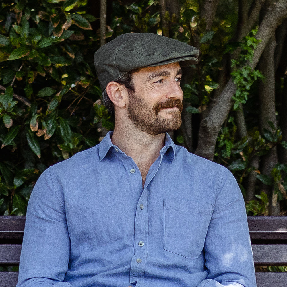 Gorra plana de algodón de Jaxon & James - Verde Oliva