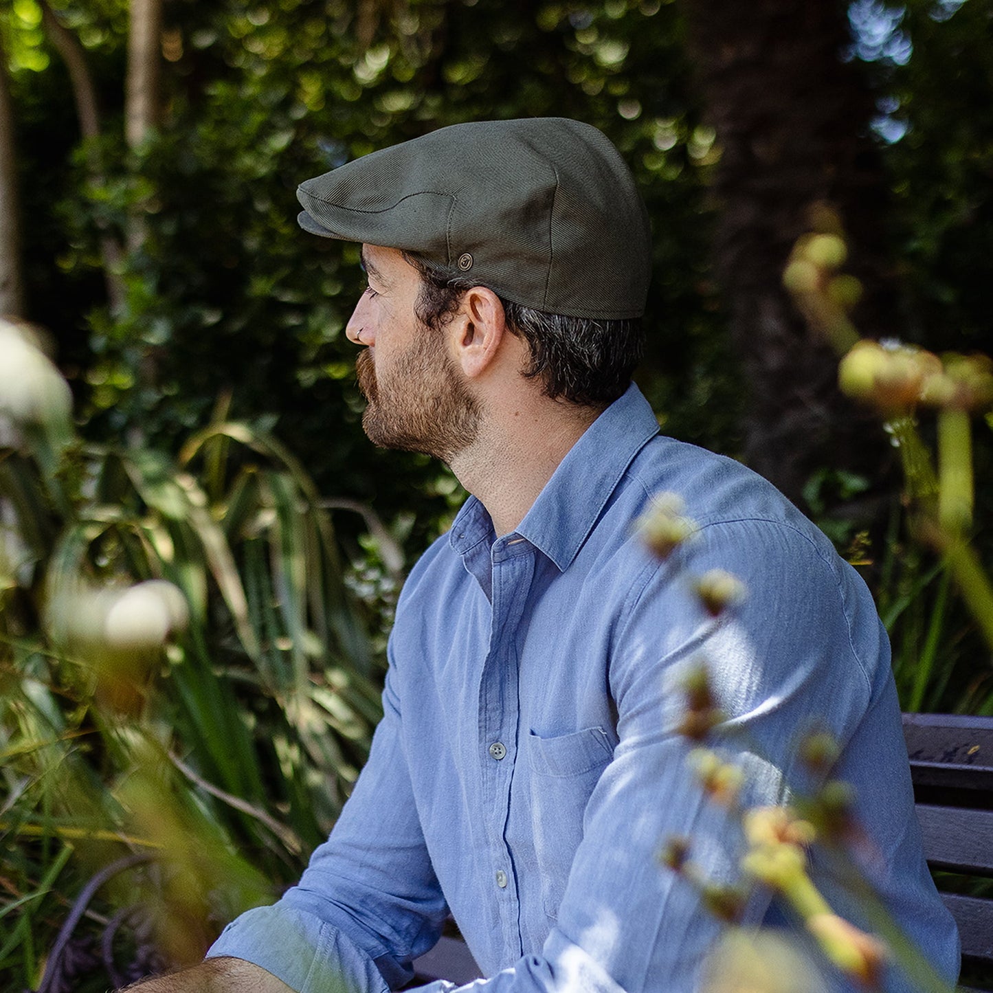 Gorra plana de algodón de Jaxon & James - Verde Oliva