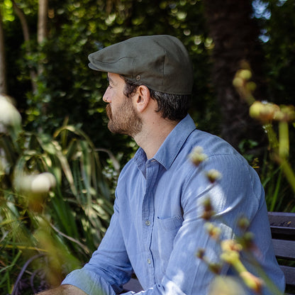 Gorra plana de algodón de Jaxon & James - Verde Oliva