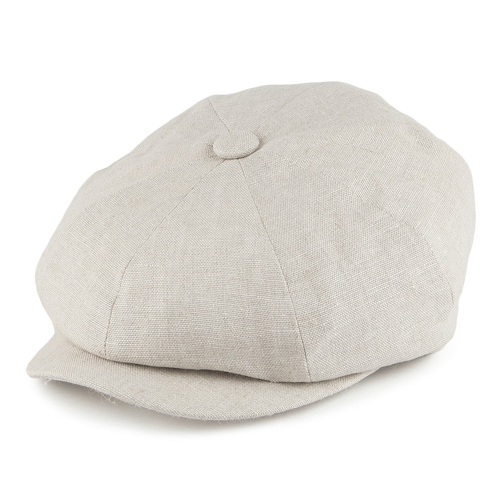 Gorra Newsboy Alfie de lino de Failsworth - Natural