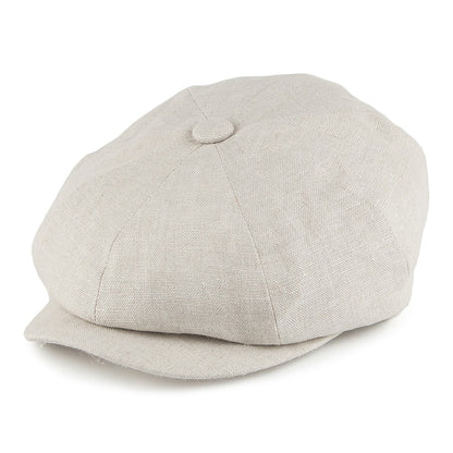 Gorra Newsboy Alfie de lino de Failsworth - Natural