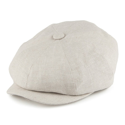 Gorra Newsboy Alfie de lino de Failsworth - Natural