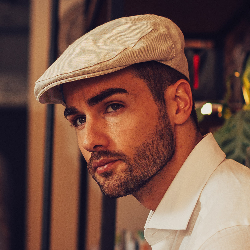 Gorra plana de lino de Failsworth - Natural