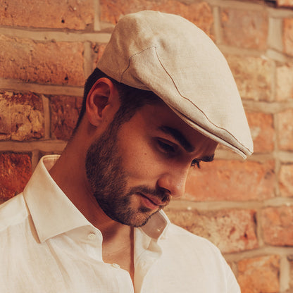 Gorra plana de lino de Failsworth - Natural