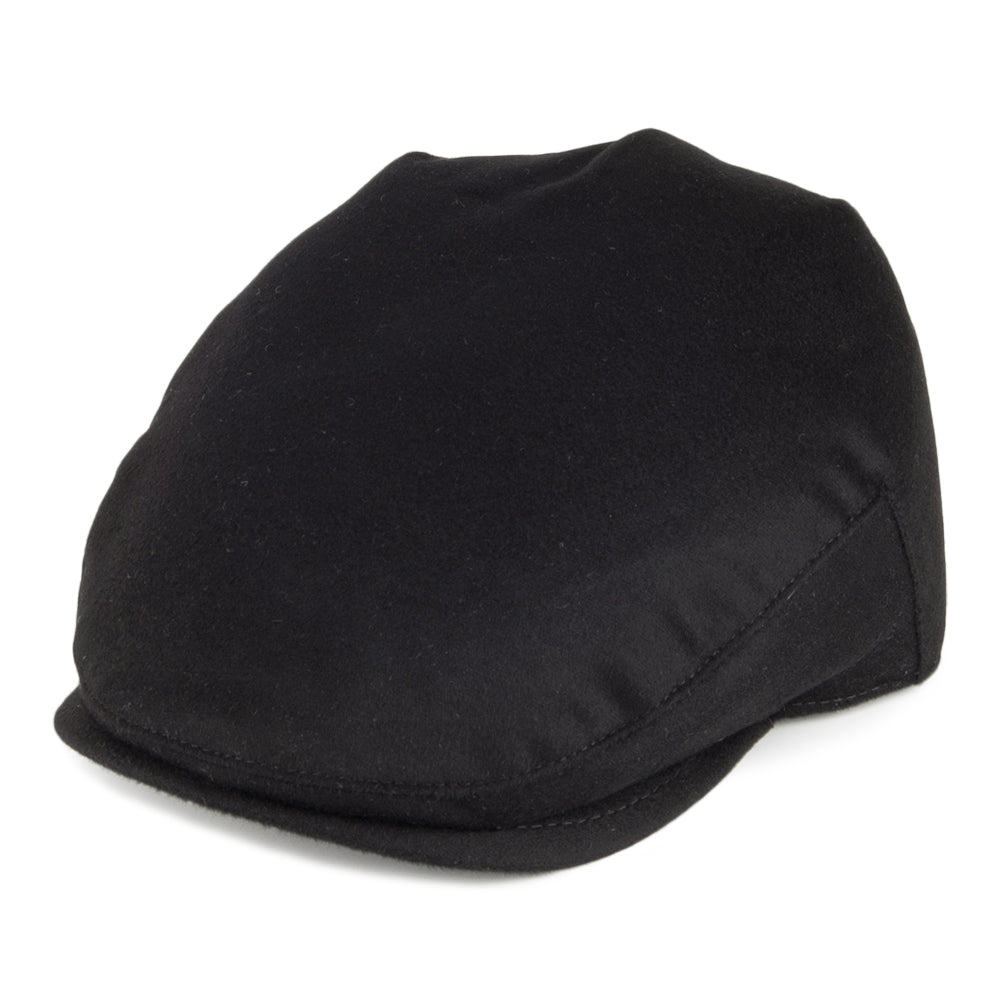 Gorra plana Balmoral de cachemira pura de Christys - Negro