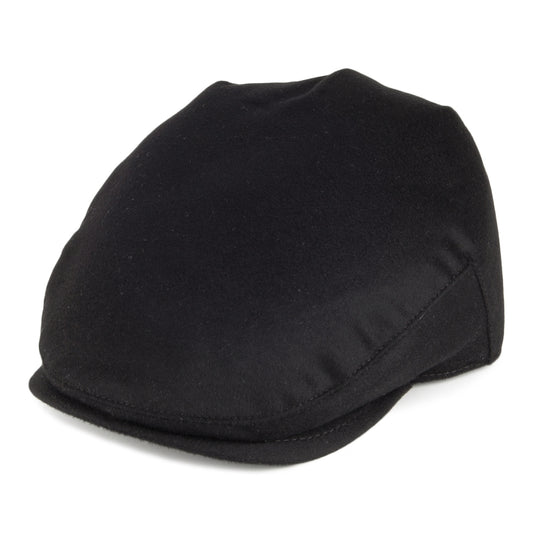 Gorra plana Balmoral de cachemira pura de Christys - Negro