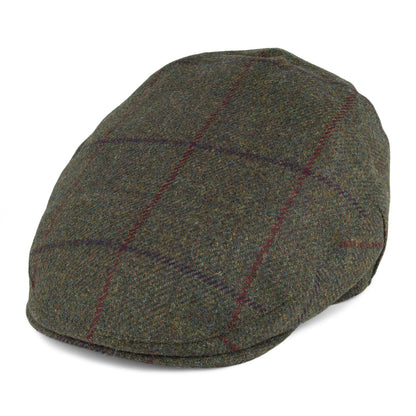 Gorra plana Balmoral de Country Tweed de Christys - Oliva