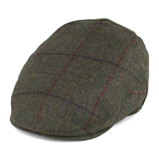 Gorra plana Balmoral de Country Tweed de Christys - Oliva