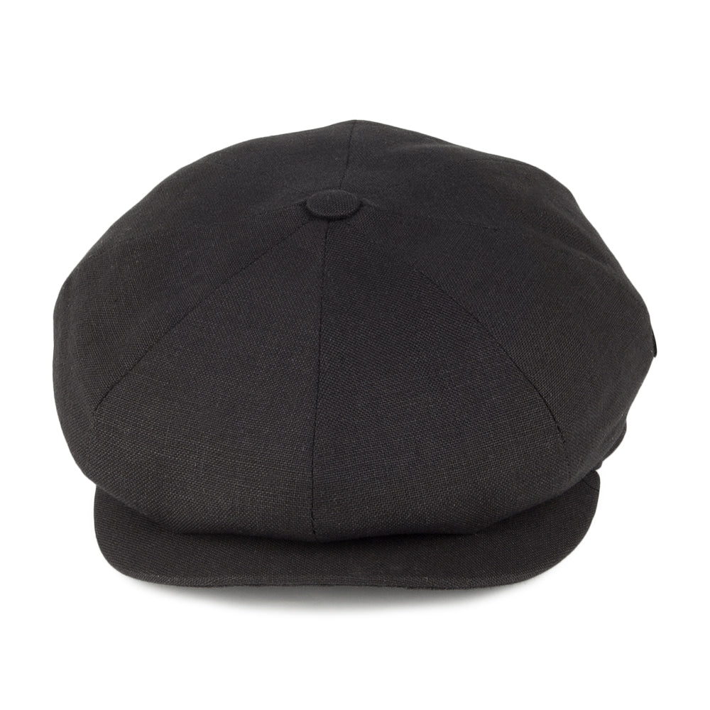 Gorra Newsboy de lino de City Sport - Negro