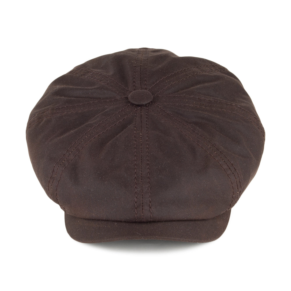 Gorra Newsboy Hatteras de algodón encerado de Stetson - Marrón