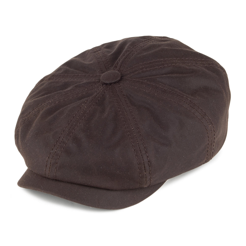 Gorra Newsboy Hatteras de algodón encerado de Stetson - Marrón