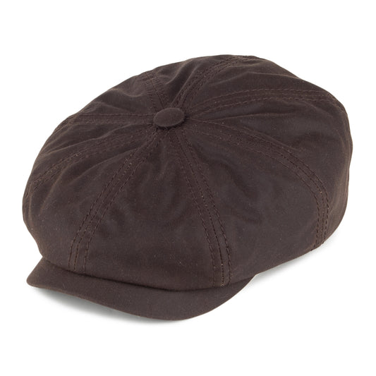Gorra Newsboy Hatteras de algodón encerado de Stetson - Marrón