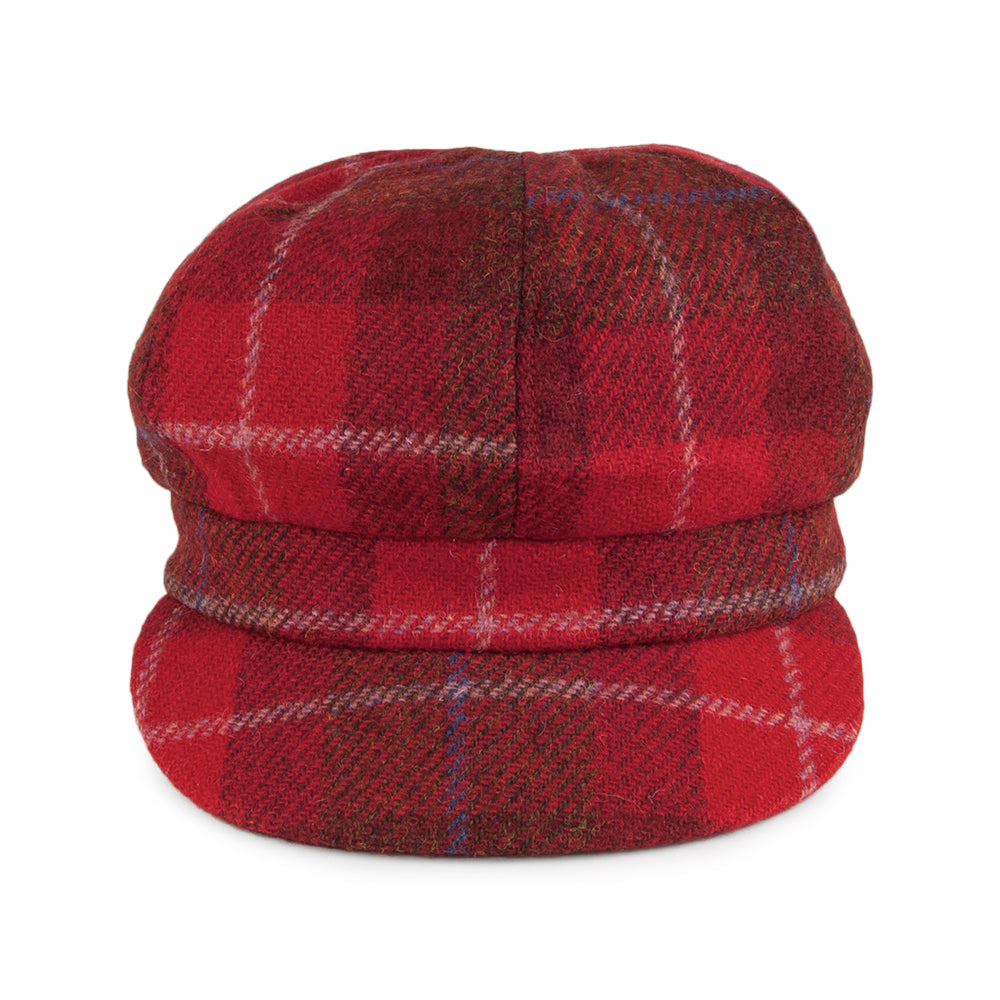 Gorra Baker Boy Gabby de Harris Tweed de Failsworth - Rojo