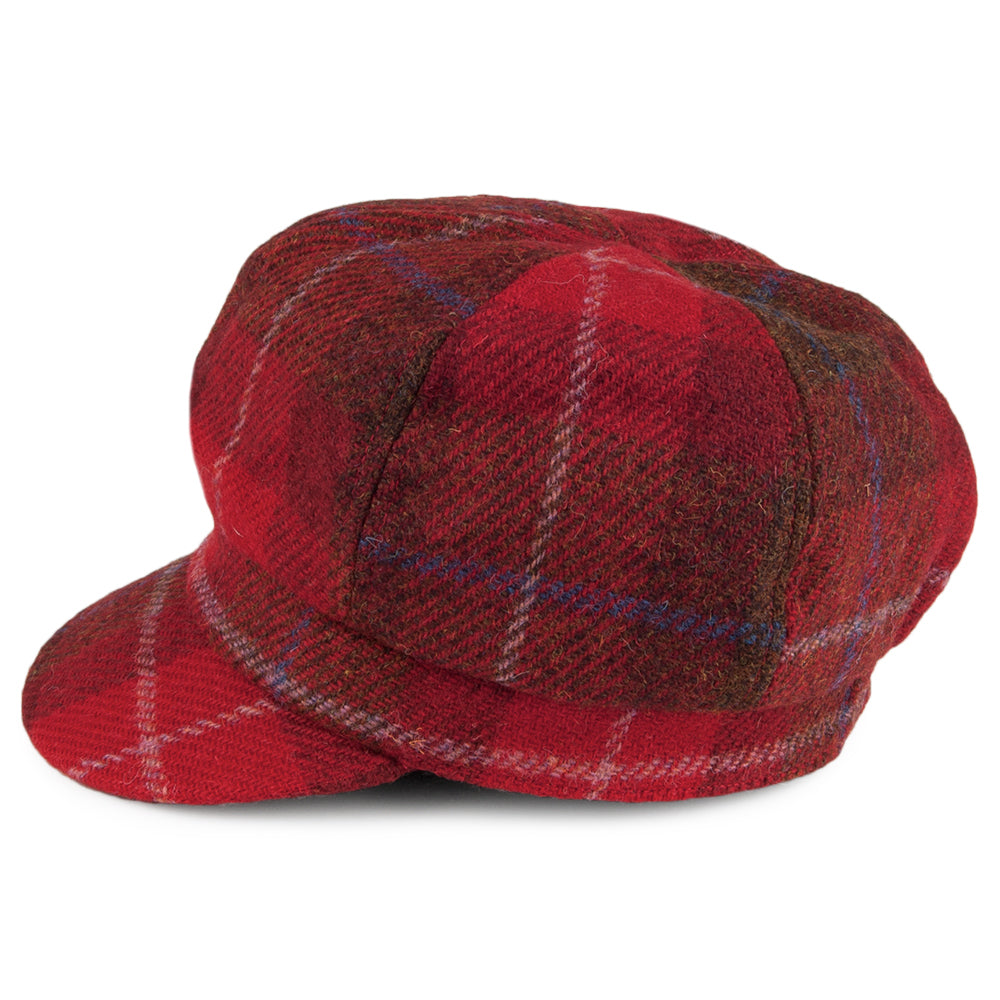 Gorra Baker Boy Gabby de Harris Tweed de Failsworth - Rojo