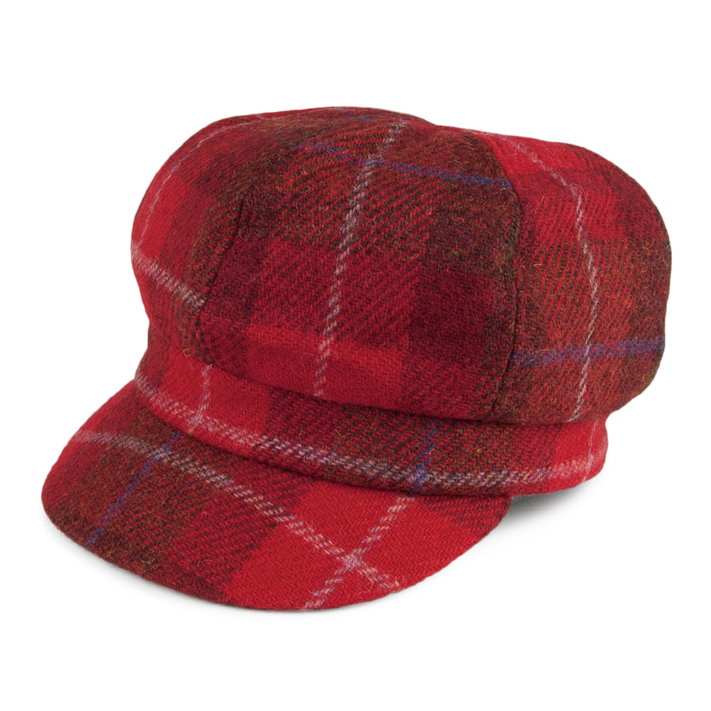 Gorra Baker Boy Gabby de Harris Tweed de Failsworth - Rojo