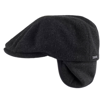 Gorra Plana Kent de lana-cachemira con orejeras de Stetson - Antracita