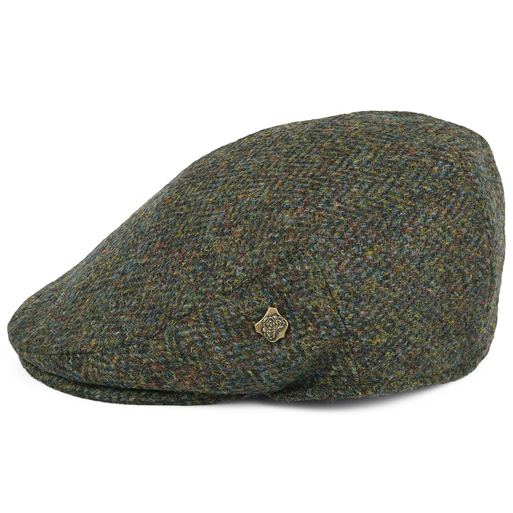 Gorra plana Stornoway de HARRIS TWEED de Failsworth - Mezcla de Oliva
