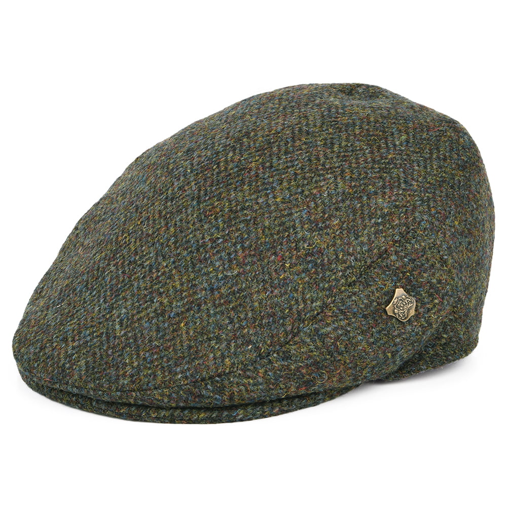 Gorra plana Stornoway de HARRIS TWEED de Failsworth - Mezcla de Oliva