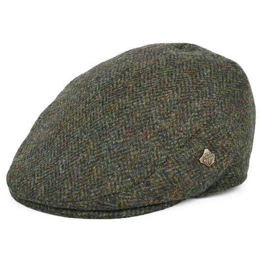 Gorra plana Stornoway de HARRIS TWEED de Failsworth - Mezcla de Oliva